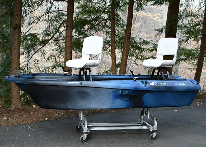 2021 10' 2-person-fiberglass boat with trolling motor and live