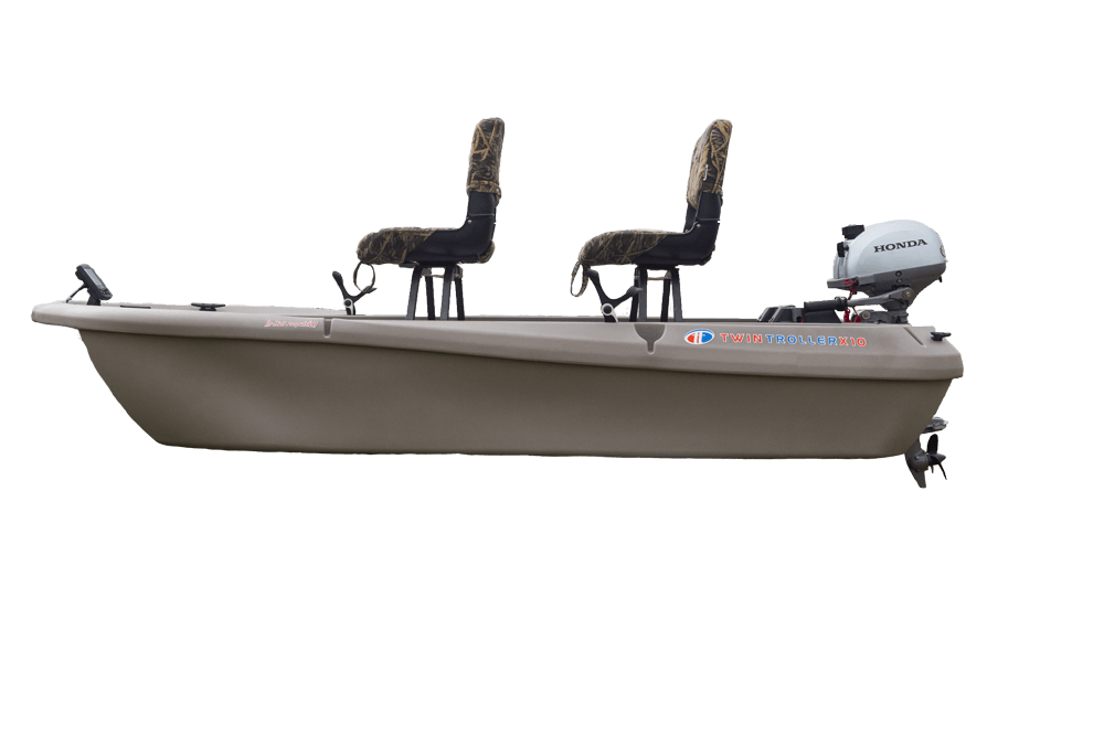 2021 10' 2-person-fiberglass boat with trolling motor and live